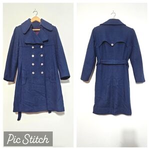 VINTAGE LASSIE JUNIOR Navy Wool Peacoat